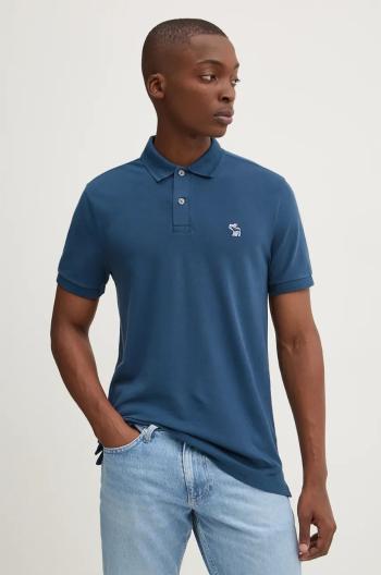 Polo tričko Abercrombie & Fitch modrá barva, KI124-4380