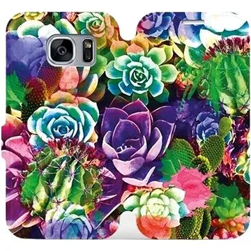 Flipové pouzdro na mobil Samsung Galaxy S7 Edge - MG08S Sukulenty a kaktusy (5903226343348)