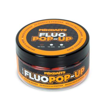 Mikbaits mini plovoucí boilie fluo 100 ml 10 mm - broskev pepř