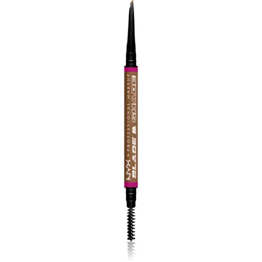 NYX Professional Makeup Blade & Shade tužka na obočí s kartáčkem odstín 02 Blonde g