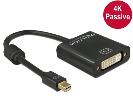 Delock Adaptér mini Displayport 1.2 samec > DVI samice 4K pasivní černý