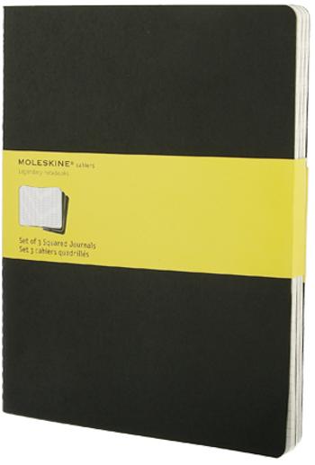 Moleskine: Sešity 3 ks čtverečkované černé XL