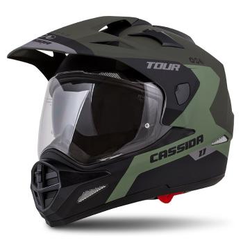 Moto přilba Cassida Tour 1.1 Spectre  zelená army matná/šedá/černá  XL (61-62)