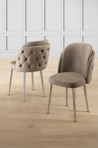 Sada židlí (6 kusů) Axle - Cappuccino, Chrome