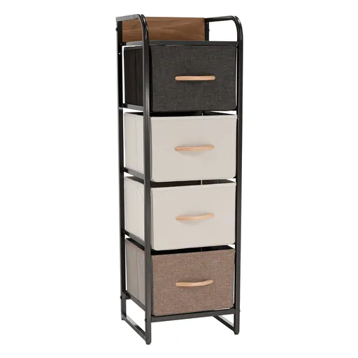 Komoda s látkovými šuplíky HAZEL TYP 1, hnědá, L