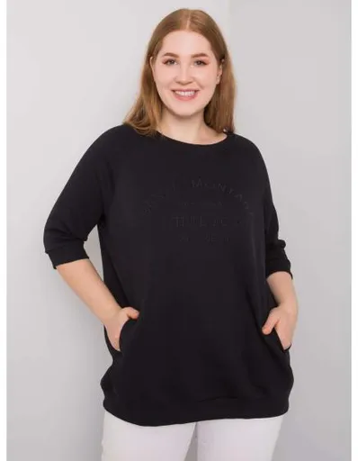 Dámská mikina s kapucí plus size VINCENTE černá