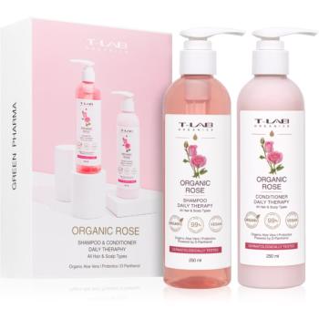 T-LAB Organics Organic Rose Set dárková sada pro všechny typy vlasů