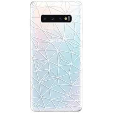 iSaprio Abstract Triangles 03 - white pro Samsung Galaxy S10+ (trian03w-TPU-gS10p)
