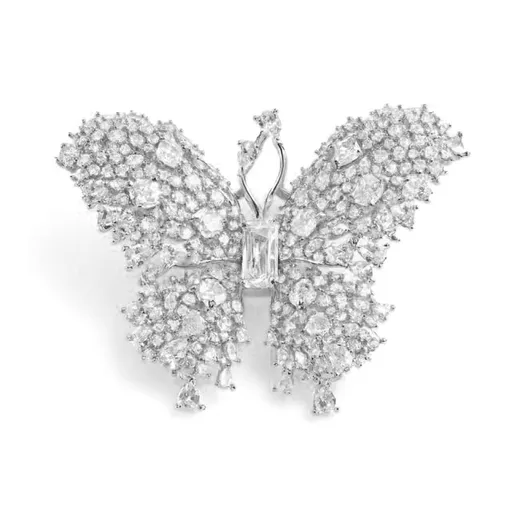 Troli Oslnivá brož ve tvaru motýla Silver