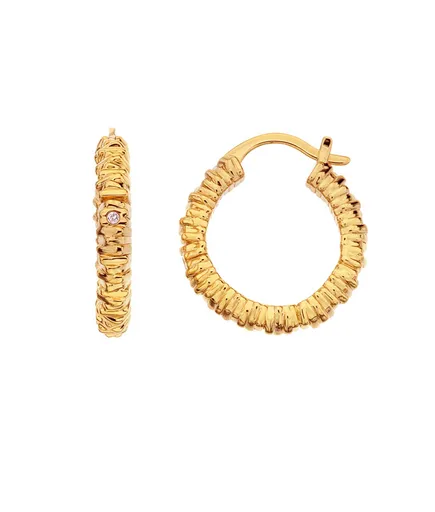 Hot Diamonds Půvabné pozlacené náušnice kruhy s diamanty Jac Jossa Hope DE685