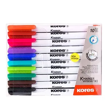 KORES K-MARKER na bílé tabule, tenký - sada 10 barev (22841)