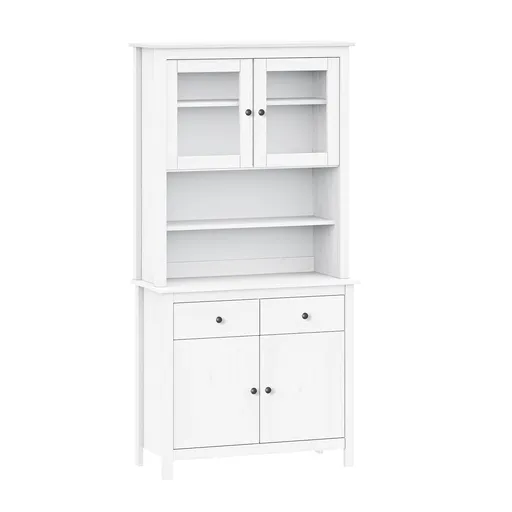 Sestava příborník TORINO bílá, kovové úchytky