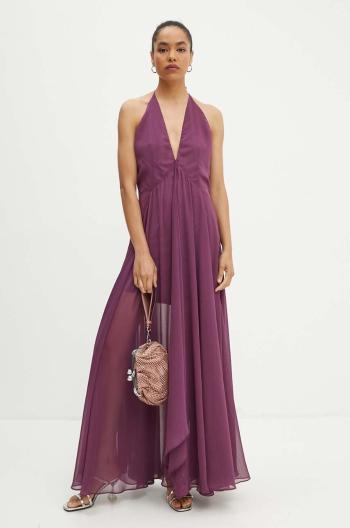 Šaty Rotate Chiffon Halterneck Dress fialová barva, maxi, 1129001364