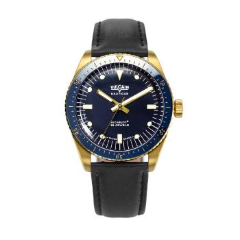 Vulcain Skindiver Nautique Gold / Blue - Black Plain