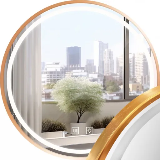 REA Zrcadlo LED 80cm MMJ BRUSH ROSE GOLD HOM-05509