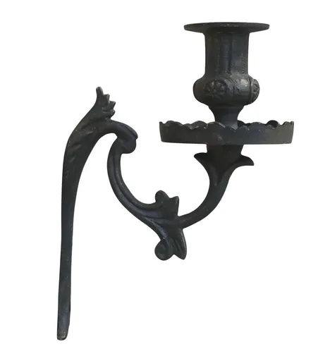 Mosazný antik kovový nástěnný svícen Old French - 14*8*21 cm Chic Antique