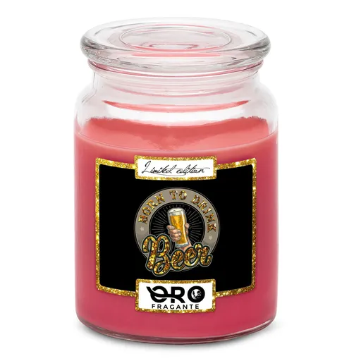 Svíčka Born to drink beer (Vůně svíčky: Višně v čokoládě)