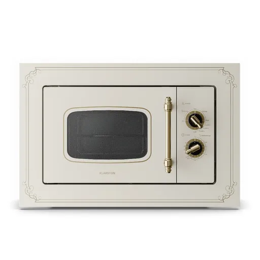 Klarstein Victoria 20, vestavná mikrovlnná trouba, 20 l, 800 W, gril 1000 W, slonová kost