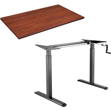 AlzaErgo Table ET3 černý + TTE-12 120x80cm hnědá dýha (BUN)