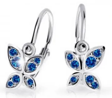 Cutie Jewellery Dětské náušnice z bílého zlata Motýlci C2259-10-X-2 modrá