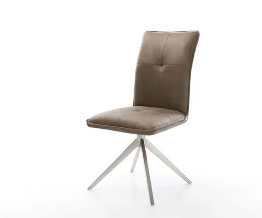 Otočná židle Maddy-Flex mikrovlákno taupe vintage křížový rám