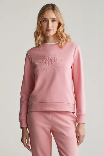 MIKINA GANT REG TONAL SHIELD C-NECK SWEAT GERANIUM PINK