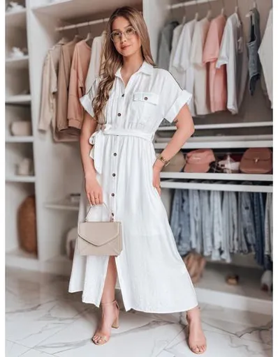 SUNNI LOVE lněné maxi šaty bílé béžové