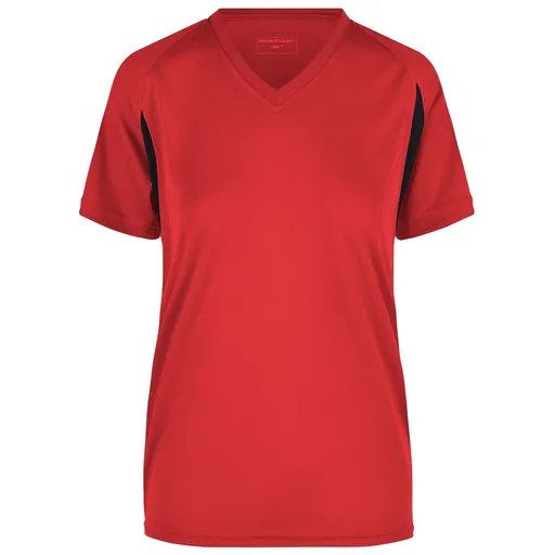 James & Nicholson (Daiber) Dámské sportovní tričko s krátkým rukávem JN316 - Červená / černá | XS