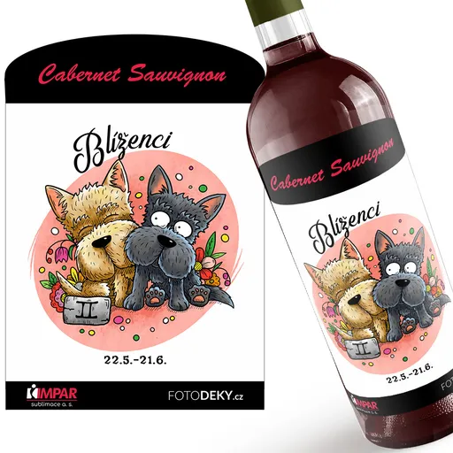 Víno Psí znamení – blíženci (Druh Vína: Červené víno)