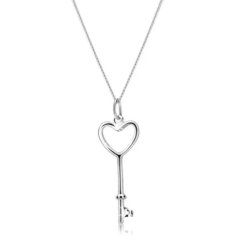 Náhrdelník ze stříbra 925 - srdcový klíč na řetízku