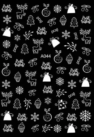 Samolepky na nehty - Vánoce A044