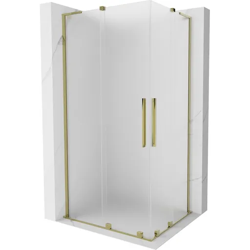 MEXEN/S Velar L Duo sprchový kout, posuvné dveře 90 x 80, dekor, zlato 871-090-080-02-33-50