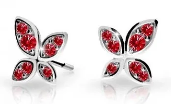 Cutie Jewellery Dětské náušnice z bílého zlata Motýlci C2259-30-X-2 červená