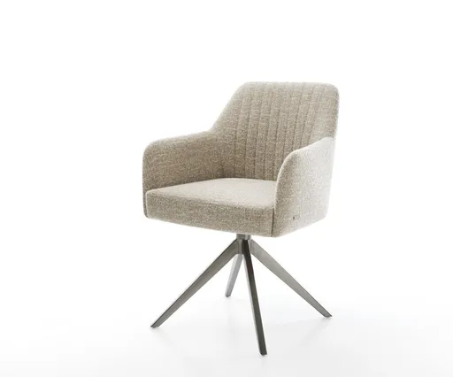 Jídelní židle Greg-Flex tkanina Měkký béžová křížová podnož