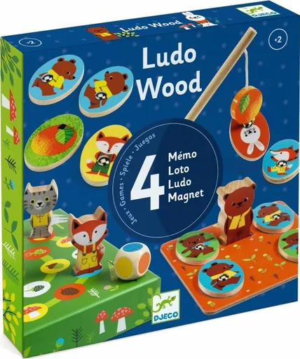 Sada 4 her Ludo Wood