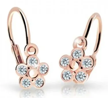 Cutie Diamonds Dětské náušnice z růžového zlata Květiny s brilianty DC2744-10-10-X-4