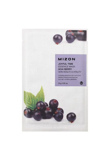 Mizon Plátýnková 3D maska s Acai Berry pro zdravou pleť a vitalitu Joyful Time (Essence Mask Acai Berry) 23 g