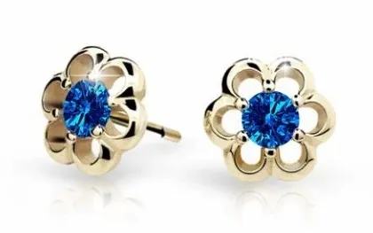 Cutie Jewellery Zlaté dětské náušnice C1947-30-X-1 modrá