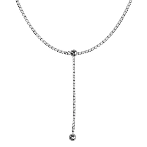 Stříbrný 925 náhrdelník, navlékací - hustě pospojovaná hranatá očka, lesklé kuličky