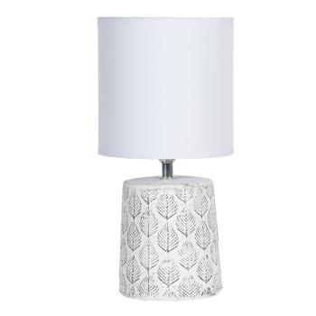 Stolní lampa s listy a bílým stínidlem - Ø  15*31 cm E14/max 1*40W 6LMC0017