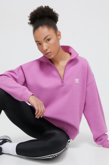 Mikina adidas Originals dámská, růžová barva, hladká, IR5941