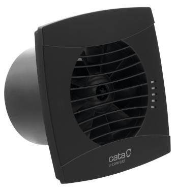 CATA UC-12 TH koupelnový ventilátor axiální s automatem, 12W, potrubí 120, černá 01302200