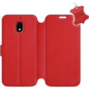 Flip pouzdro na mobil Samsung Galaxy J3 2017 - Červené - kožené -   Red Leather (5903226501137)