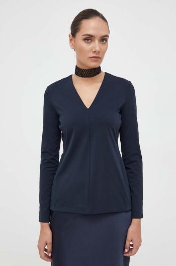 Halenka Max Mara Leisure dámská, tmavomodrá barva, hladká