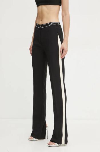 Kalhoty Elisabetta Franchi dámské, černá barva, přiléhavé, high waist, PA01047E2