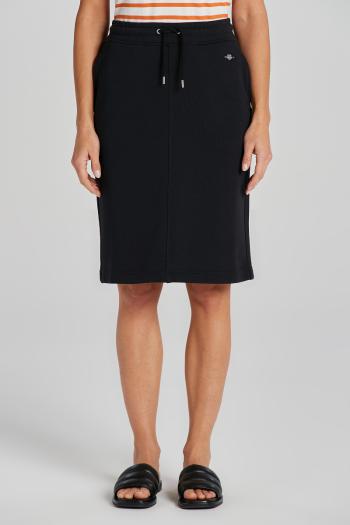 TEPLÁKOVÁ SUKNĚ GANT REL MIDI SHIELD SKIRT BLACK