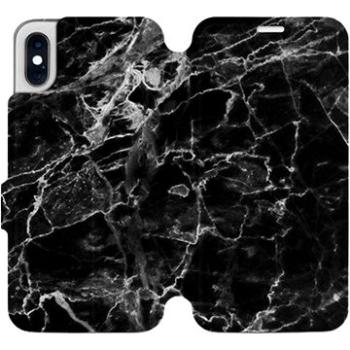 Flipové pouzdro na mobil Apple iPhone XS - V056P Černý mramor (5903226468843)