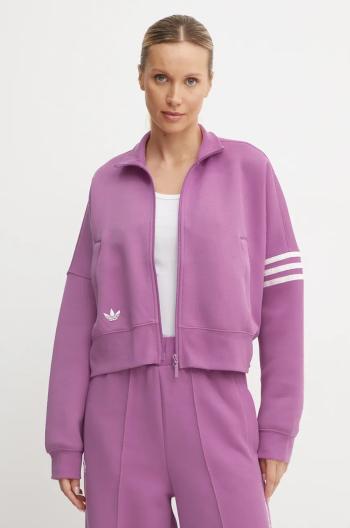 Mikina adidas Originals Neuclassics CL Tracktop dámská, fialová barva, vzorovaná, IW5616