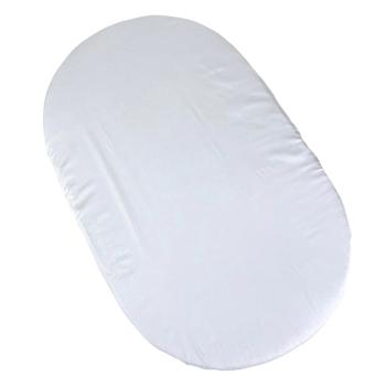 MIMIKO Prostěradlo napínací na oválnou matraci Bílé 150 cm x 100 cm