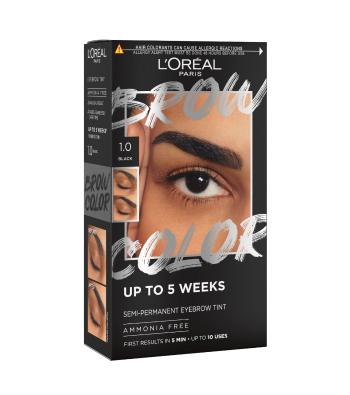 L´Oréal Paris Semi-permanentní barva na obočí Brow Color (Semi-Permanent Eyebrow Tint) 1.0 Black